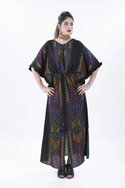 Poncho Print dress
