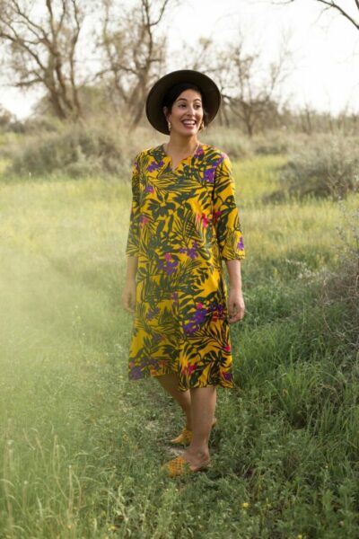 Maya flower yellow dress