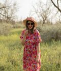 Tunic Oversize Flowers Orange Pink