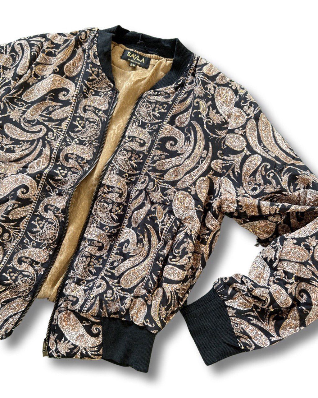 ג׳קט דו צדדי פייזלי בגוונים חומים – תמונה 2