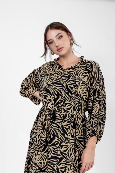 שמלת NOYA זברה חומים