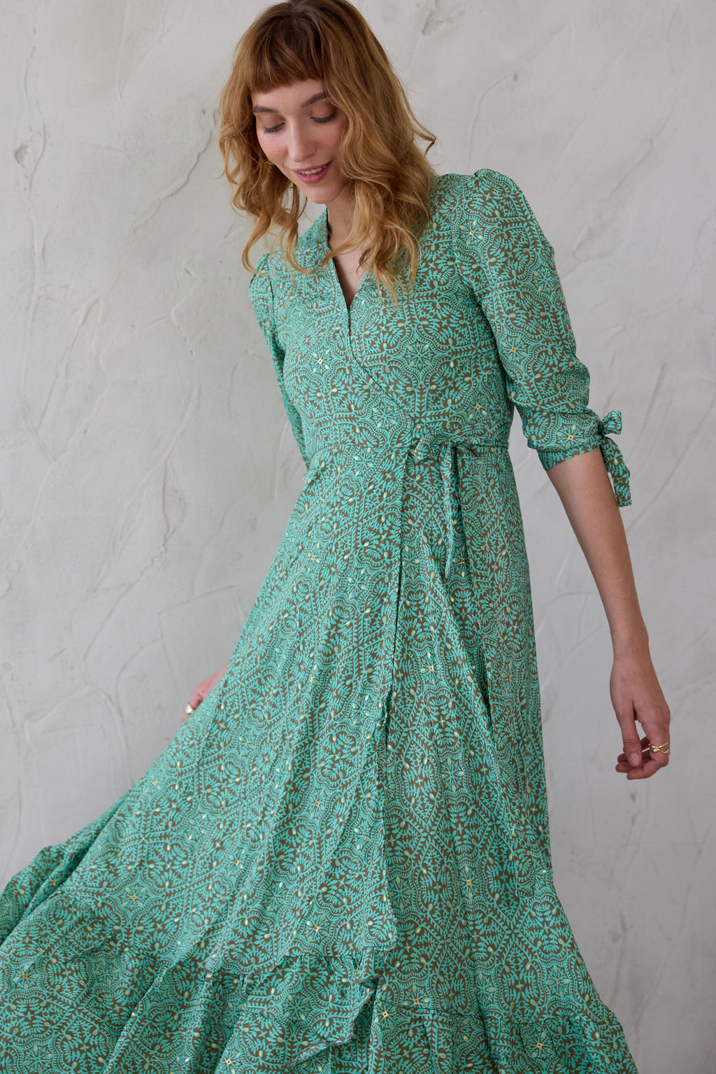 שמלת Bella Mia טורקיז מוזהב – תמונה 3