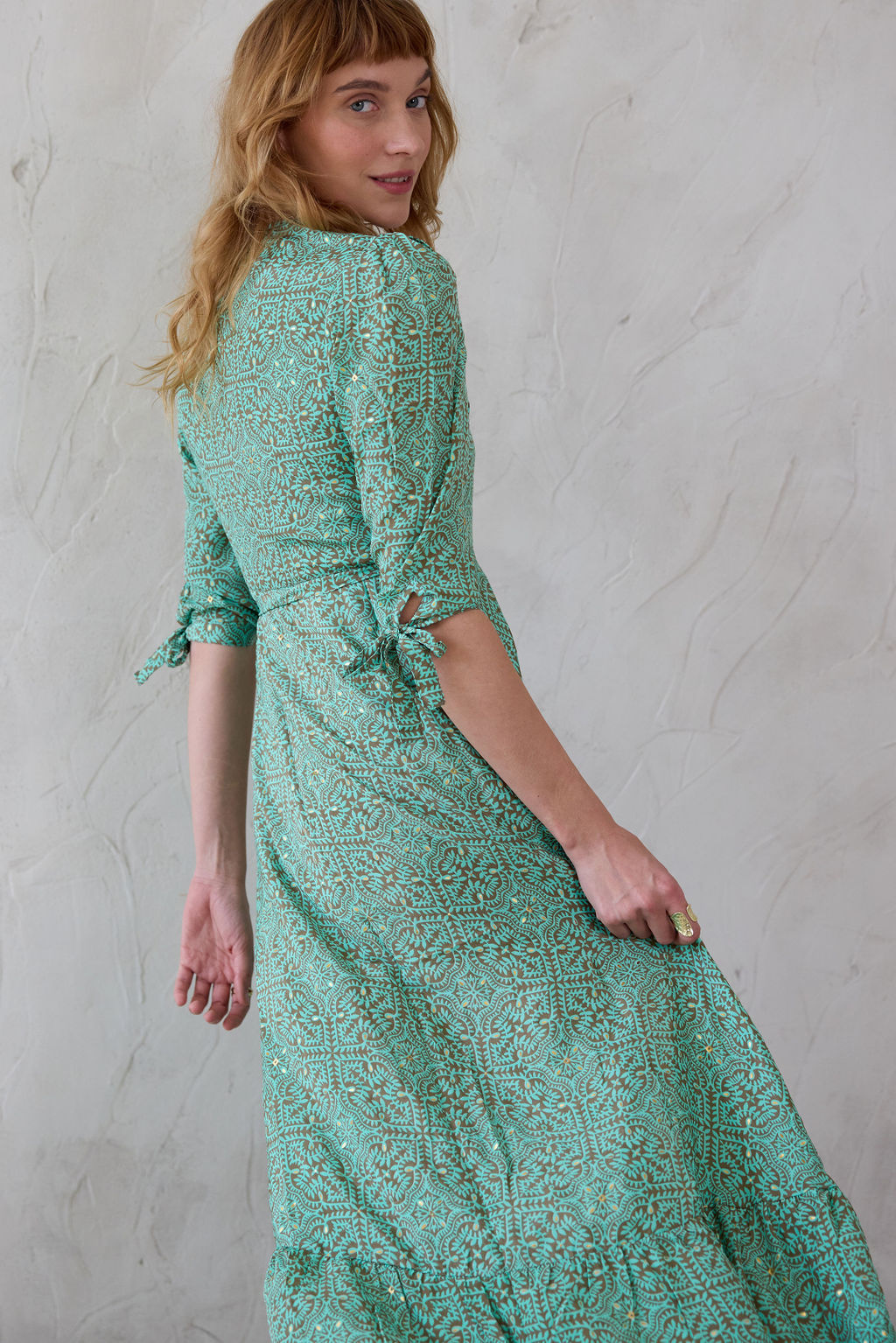 שמלת Bella Mia טורקיז מוזהב – תמונה 4
