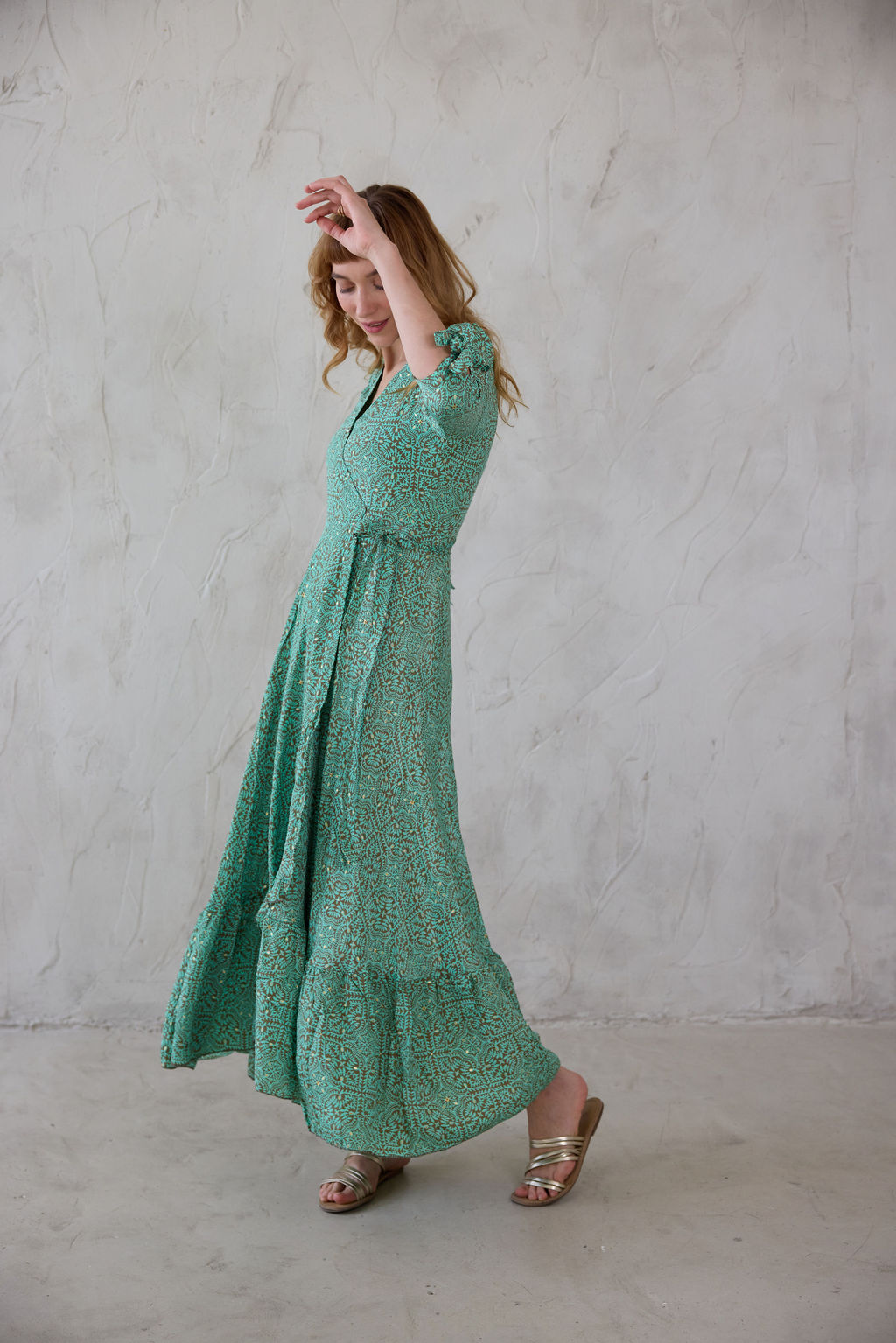 שמלת Bella Mia טורקיז מוזהב – תמונה 6